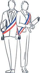 maires homme et femme représentants des communes et villes françaises