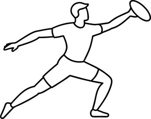 Ultimate Frisbee Vector Fun Coloring Book for Kids
