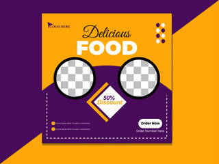 Delicious Food Social Media Poster Design