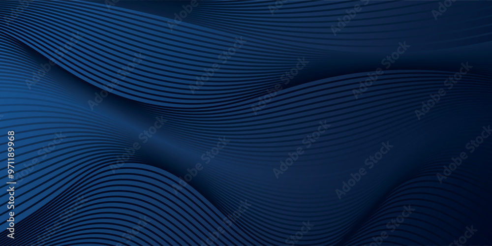 Wall mural 3d modern wave curve abstract presentation background. luxury paper cut background