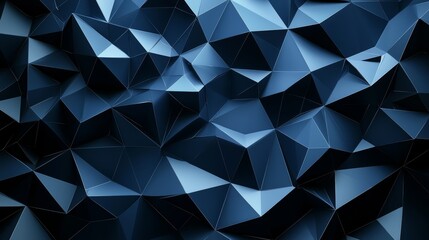 Fototapeta premium Abstract low-poly structures with complex geometric forms on a black background