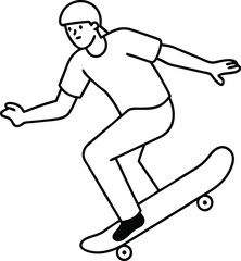 Skateboarder Vector Shapes Coloring Book for Kids
