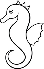 Cute Seahorse Outline Coloring Fun for Kids
