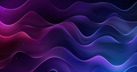 Obraz premium A vibrant abstract wave pattern featuring gradients of purple, pink, and blue, creating a sense of motion and depth.
