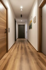 Fototapeta premium Modern Interior Design of a Long and Narrow Hallway