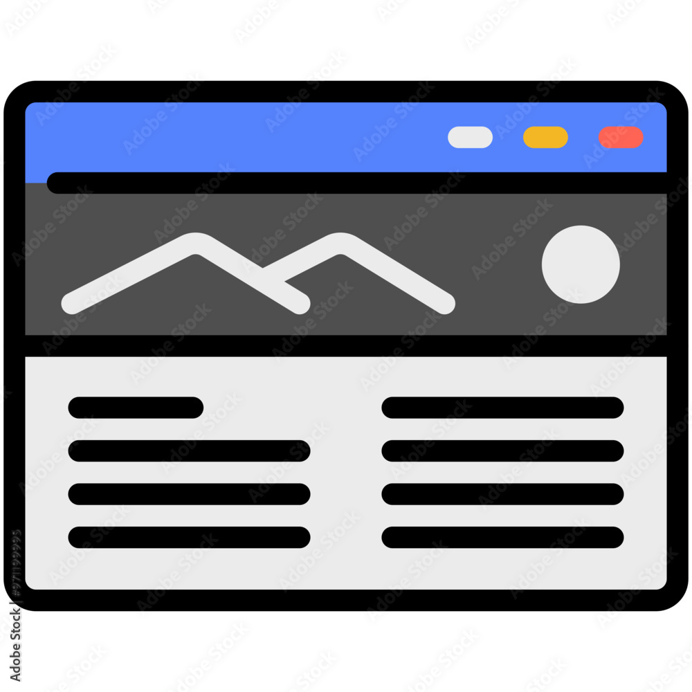 Wall mural blog filled line icon
