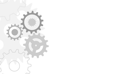 Cogwheel rotation animation, mechanical engineering, gear wheel background, technology and innovation, copy space for text