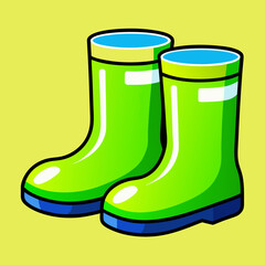 Green rubber boots stock illustration