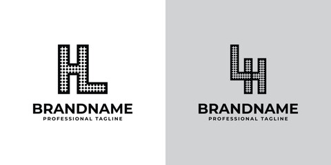 Letters HL and LH Dot Monogram Logo, Suitable for business with LH or HL initials