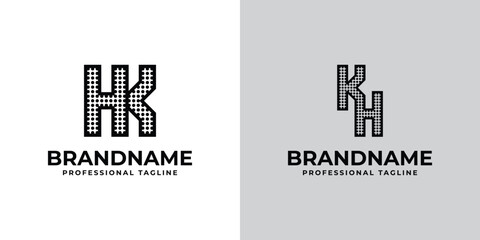 Letters HK and KH Dot Monogram Logo, Suitable for business with KH or HK initials