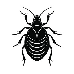 Black Bedbug Silhouette vector art , Bedbug illustration 