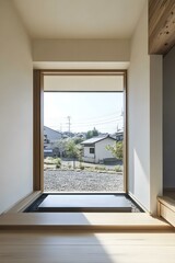 Modern Japanese Home Interior Design with Large Window