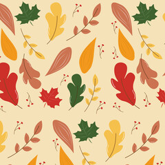 Fall Leaves Pattern Vector Art