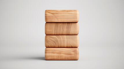 Stacked wooden blocks create minimalist and natural aesthetic, showcasing beauty of wood grain and texture. Perfect for design and educational purposes.
