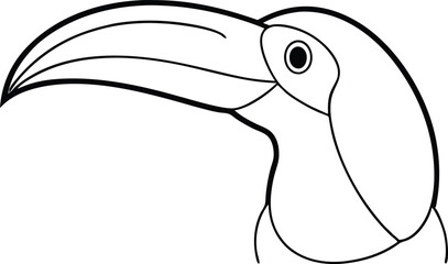 Elegant Toucan Outline Design for Children's Art
