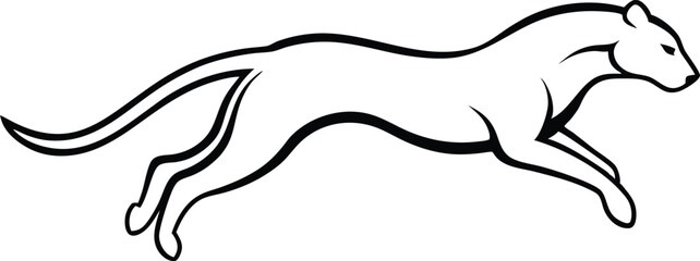 Fototapeta premium Leaping Jaguar Vector Shape for Kids Art 