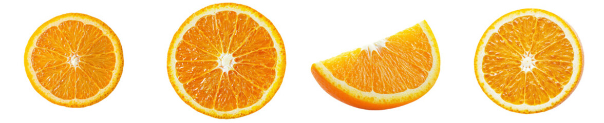 Isolated segment of fresh orange on white