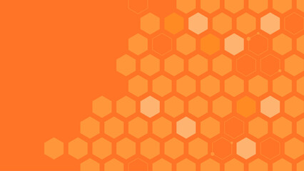六角形パターンのオレンジ色の背景ベクター素材。遺伝子研究、分子構造。化学工学。革新技術のコンセプト。ヘルスケア、科学、医学。