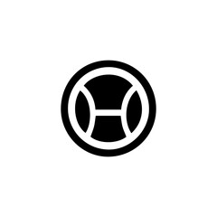 Dynamic tennis racket icon captures the powerful swing and competitive spirit of the game, perfect for sports branding and athletic promotions