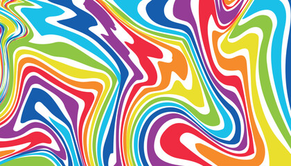 Abstract rainbow waves on white background. Psychedelic wavy lines.marble texture, Multicolored wallpaper graphic design.liquid marble Pattern. 