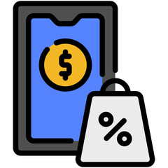 mobile shop filled line icon