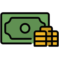 money filled line icon