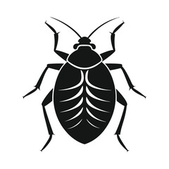 Black Bedbug Silhouette vector art , Bedbug illustration 