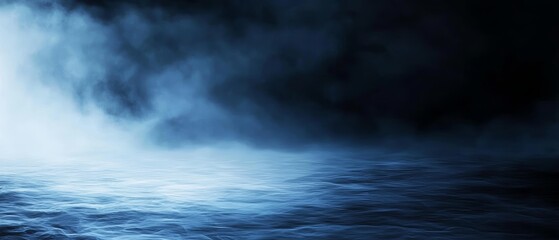 Fototapeta premium Design a moody atmospheric piece with dark grainy gradients blending from midnight blue to soft gray, evoking a twilight scene