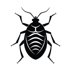 Black Bedbug Silhouette vector art , Bedbug illustration 