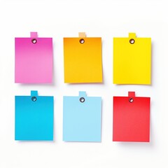 Vibrant color blank paper Price label note isolated on white background