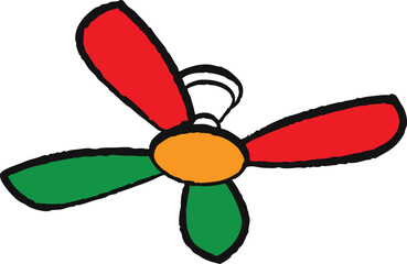 A sleek ceiling-fan shape with smooth blades in perfect symmetry
