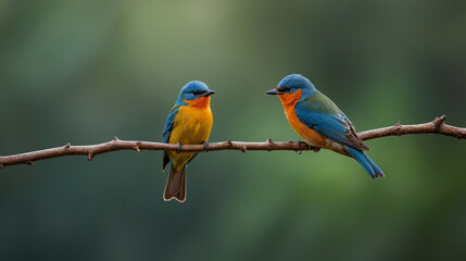 Couple birds talking