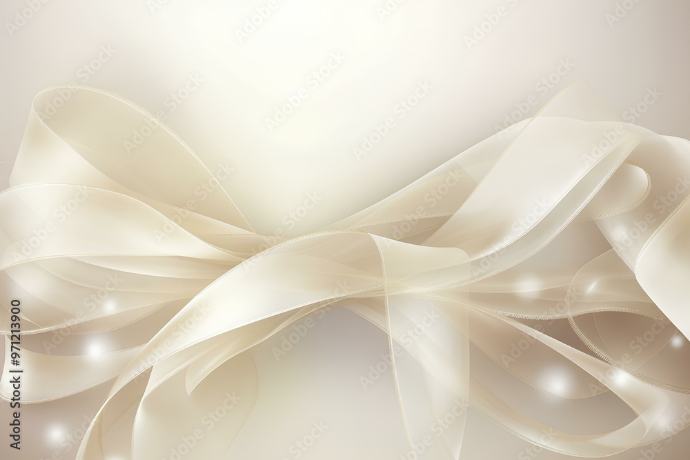 Sticker white satin ribbon