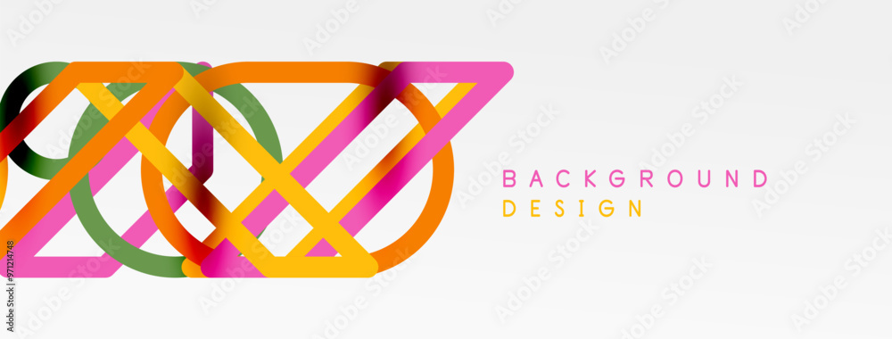 Poster Abstract background - colorful circle lines technology or business digital template