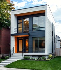 Modern Two Story House With Large Windows