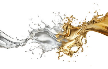 Silver and gold splash abstract interaction chandelier.