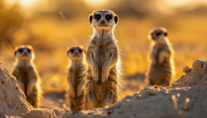 Group of meercat in Africa