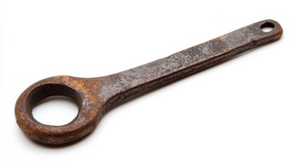 Vintage bottle opener on white backdrop