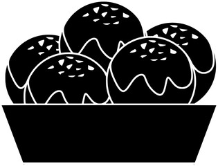 octopus illustration takoyaki silhouette snack logo japanese icon cuisine outline japan ball food meal dish traditional tasty asian cooking shape to vector graphic background