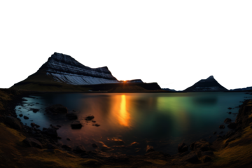 PNG polar panorama photo of *light aurora* at faroe --ar 3:2