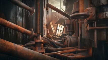 Grunge rusty metal industrial background