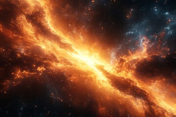 Captivating Cosmic Collision: Galaxy Merger in a Dazzling Display of Stars and Energy