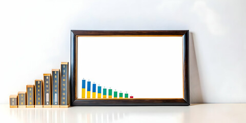 Obraz premium Sleek Border Frame Design Featuring Credit Cards and Profit Charts - Ideal for Financial Growth Visuals and Business Services with Ample Copy Space