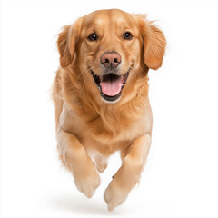 Golden Retriever Running Isolated