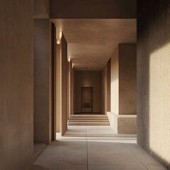 Minimalist Interior Design Of A Modern House Corridor