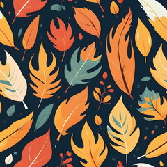 Seamless pattern with autumn leaves 