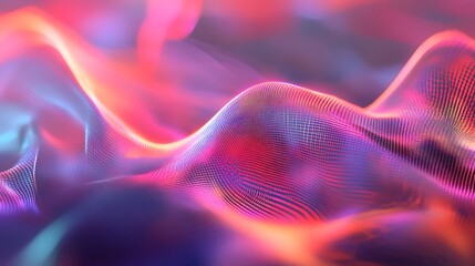 Obraz premium Digital holographic layers on a muted background with subtle shadows