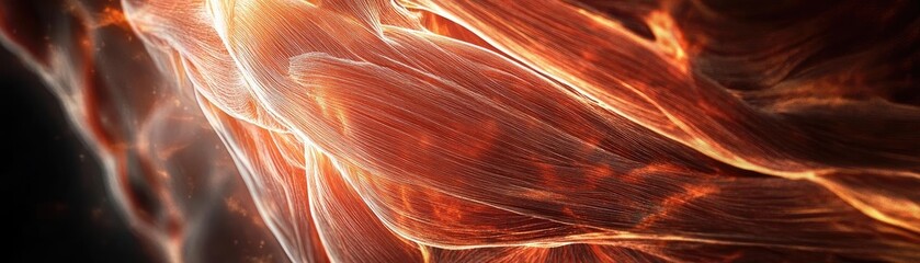 Obraz premium A stunning abstract image showcasing vibrant swirls of orange and red, creating an illusion of movement and energy in a dark backdrop.