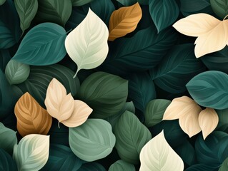 Natural tones of flora subtly embedded in an organic background, with flowing leaves and petals