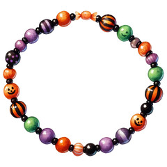 Halloween-themed beaded bracelet with colorful designs